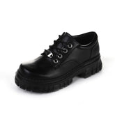 Oxford-Plateauschuhe, klobige Leder-Loafer zum Schnüren